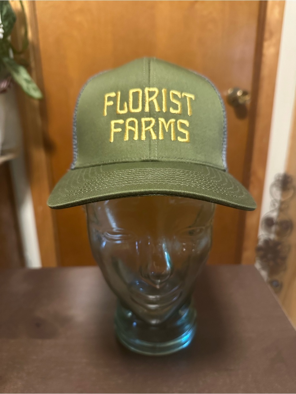 Florist Farms Olive Green and Gray Trucker SnapBack Hat